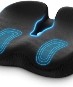 AUVON Orthopädisches Sitzkissen für Bürostuhl & Auto - Memory Foam Steißbeinentlastung & Hämorrhoidenschutz