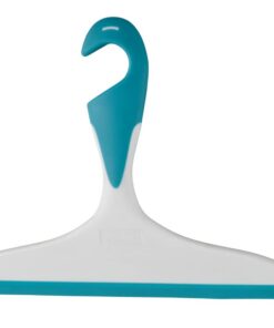 WENKO Badezimmerwischer Loano Weiß-Lichtblau - Duschabzieher, für Bottich und Dusche,DDS, 23x17x2,5cm Blue | WENKO Bade