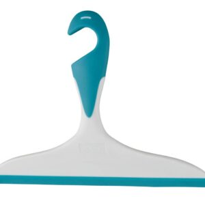 WENKO Badezimmerwischer Loano Weiß-Lichtblau - Duschabzieher, für Bottich und Dusche,DDS, 23x17x2,5cm Blue | WENKO Bade
