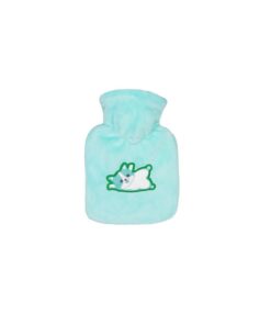 Hugo Frosch Mini-Wärmflasche 0,2l – Made in Germany – kuschelig veloursbezogen Mintgrün & aufgestickte Katze – Auslaufsi