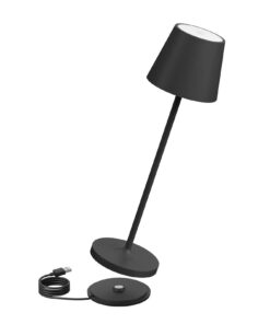 K-Bright Dimmbare LED Akku Tischleuchte Schwarz | Wiederaufladbare Tischleuchte | natuurliches Licht | Schwarz | Haus &