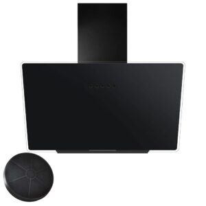 YUNA DUANA 60cm Dunstabzugshaube | 47W Motor | Schwarze Glasschale | 3 Einstellungen | Abluft & Umluft | Energiereifung