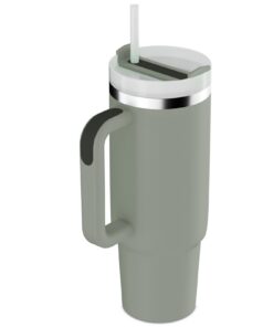 YOUEXPERT 30 oz Isolierte Becher mit Griff und Deckel, Outdoor Becher Edelstahl für Sport und Reise, 30 oz Lorbeerblatt