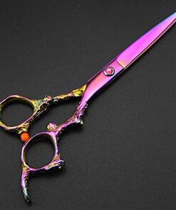 Professionelle Haarschneideschere Japan 440c 6 Zoll Dragon Set (Lila Schneidefläche) Für Friseure Effilierschere Haarsch