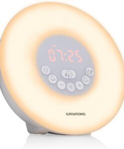 Grundig Tageslichtwecker - Naturklänge - Weiß - Bluetooth und AUX - Weckerradio - Grosskalibrierung - Wellnesslicht - Ge
