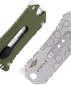 OKNIFE Otacle Mini Universalmesser G10 Griff EDC Tool Flaschenöffner Schraubendreher (OD Grün)