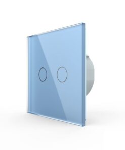 **Rolladenschalter Touch VL-C702W-19 Blau 2 Weg Lichtschalter für Bunte Rolladen** | **Blauer Wandschalter VL-C702W-19