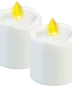 PEARL 2er-Set flackernde LED-Grablicht-Kerzen für Lagerung und camping - leuchtet Tag & Nacht, weiß | PEARL flackernde