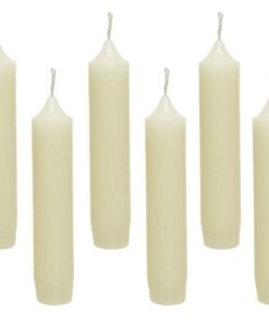 Spitzkerzen Elfenbein Stabkerzen für Zimmerräucherer Klein Echtwachs 6 Stück Cremeweiß 11cm