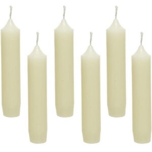 Spitzkerzen Elfenbein Stabkerzen für Zimmerräucherer Klein Echtwachs 6 Stück Cremeweiß 11cm