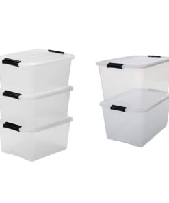Iris 3er-Set stapelbare Aufbewahrungsboxen 'Top Box', 15 Liter, transparent, für Küche und Speicherung, 2er-Set 45 Liter