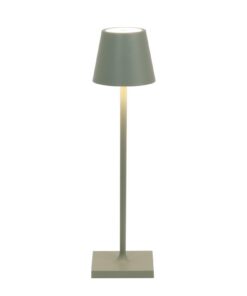 Poldina Kabellose Wiederaufladbare Tischlampe mit Touch Control und Salbeigrüner Farbe für Wohnzimmer und Außenbereich
