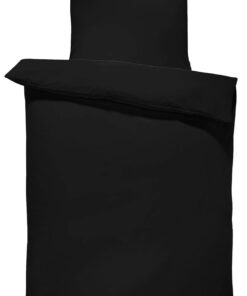 Uni Bettwäsche Microfaser Premium Schwarz 2 Teilig 135x200 cm Reißverschluss