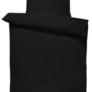 Uni Bettwäsche Microfaser Premium Schwarz 2 Teilig 135x200 cm Reißverschluss