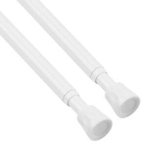 TYRON weiße verstellbare Gardinenstange 45,7 bis 71,1 cm, ideal für Fensteroki TYRON weiße federbelastete Gardinenstang