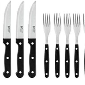 Russell Hobbs 12 Teile Steakbesteck für 6 Personen - Traditionelle Edelstahl Messer und Gabeln - Hochwertiges Besteck fü