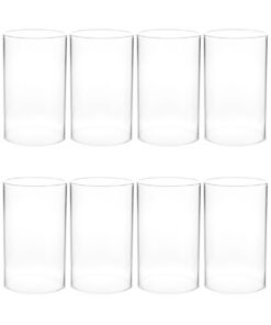 BESPORTBLE Windlicht Glaszylinder Teelichtgläser für Zuhause & Hochzeit - Transparent, 8 Stück, ohne Boden, Deko-Set