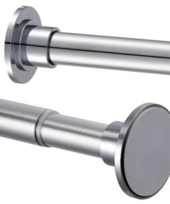 Duschvorhangstange ohne Bohren Silber 74-231cm Verstellbar Rutschfest für Badezimmer