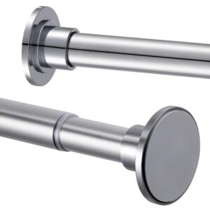 Duschvorhangstange ohne Bohren Silber 74-231cm Verstellbar Rutschfest für Badezimmer