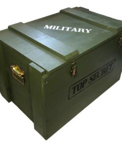 weeco Militär Holztruhe Offizierskoffer 74x47x45cm Wandstärke 1,8 cm Munitionsbox Militaria