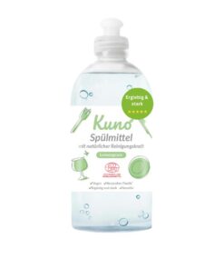 Kuno - Geschirrspülmittel, biologisch abbaubar und vegan, hautpflegend durch Urea, entfettend, flüssig und stark (500 ml
