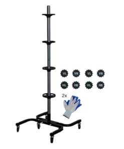 PROREGAL CARRERO XL Reifenständer fahrbar, für Autoreifen bis 295 mm – bis 4 Reifen, 138×54×50 cm, Schwarz