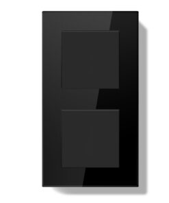 Lichtschalter Unterputz Schwarz 1 Fach 1 Weg+1 Fach 1 Weg, Easy Installation, Glasrahmen & Kabelklemmen & Krallen, Moder