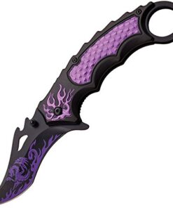 Dark Side Blades Erwachsene Taschenmesser Purple Dragon Skin, Klingenlänge 7,62 cm, Speziell für Erwachsene, Outdoorakti