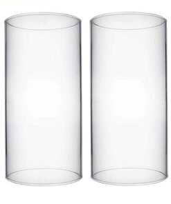 2er Set Glaszylinder ohne Boden | Ideal als Ersatzglas | Windlichtglas ohne Boden 9,5 x 20,3 cm 2er Set Glaszylinder oh