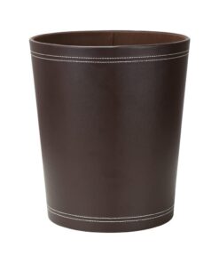 KINGFOM™ Klassisch Leder Papierkorb Braun für Büro Badezimmer Küche Schlafzimmer