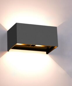 **Wasserdichte Innen/Außenscheinwerfer 24W LED Anthrazit Warmweiß 3000K Einstellbarer Abstrahlwinkel für Balkon und Woh