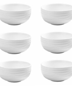 Holst Porzellan Schalen 6er Set 12 cm rund 0,4 l Melody Weiß MD 214
