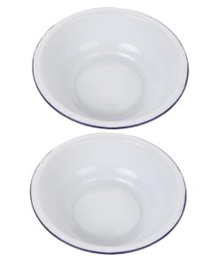 Angoily Robuste Weiße Waschschüssel für Küche und Bad - Langlebiges Material & Elegantes Vintage Design, 2 Stück