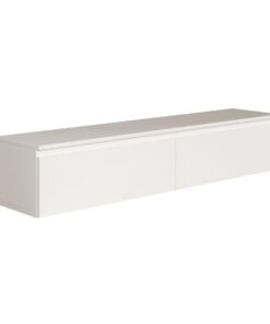 Selsey Hängeboard Bemmi - Weiss - Minimalistisches TV Lowboard - Hochwertige Spanplatte mit ABS-Kanten - Zwei Klappenfäc