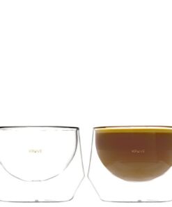 KRUVE IMAGINE Kaffeetassen - Langlebiges Borosilikatglas, Perfekt für Latte Art & Espresso - Ideal für Kaffeeliebhaber -