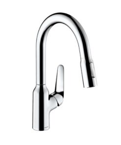 Hansgrohe Küchenarmatur 360° schwenkbar, hoher Komfort-Auslauf, Chrom