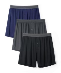 David Archy weiche Boxershorts aus Bambusfaser für Herren Schwimmunterhose mit KnopfleisteOUNDS