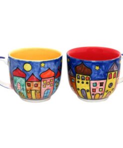 Keramische Kaffeetasse und Teetasse Set/2 - Farben variabel - Perfect für jeden Tag (Bunte Keramikgeschirr)