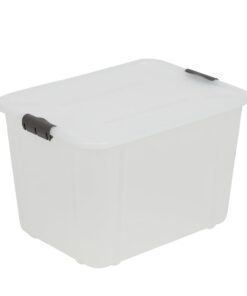 BranQ Home essential 30 Liter robuste große Aufbewahrungsbox BPA-freier Kunststoff für Garage und Zuhause 44,7 x 34 x 29