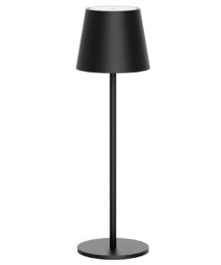Klighten LED Dimmbare Akku Tischleuchte Schwarz Für Innen und Aussen with Warme Lichtfarbe 3000K IP54 Wasserdichte USB-C