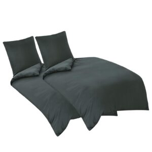Aisbo Bettwäsche 135x200 4teilig Grau - Bügelfrei und Weich, OEKO-TEX STANDARD 100, Mikrofaser mit Reißverschluss