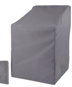 Schutzhülle für Gartenstühle – 210D Oxford wasserdicht Abdeckung für Stapelstühle/Hochlehner, 64 x 64 x 70/120 cm (Grau)