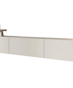 Mirjan24 TV-Lowboard Roteli 3D Griffloses Öffnungssystem, 3 Klappe/Tür,ideal für Familie, Wohnzimmer, Solid Wood-Cashmer