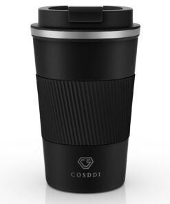 CS COSDDI Thermobecher - Isolierbecher 13oz/380ml für Auto und Reise | Vakuum auslaufsicher | doppelwandig isoliert für