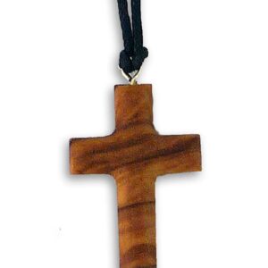 MaMeMi Olivenholz-Kreuz zum Umhängen - Naturholz, ideal für Outdoor-Aufgaben, robust und stabil, 3x2cm, mit Sicherheitsb