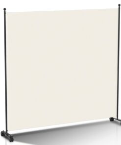 Vigevee Raumteiler auf Rollen, Bürosichtschutz für Büro und Balkon - Beige, 187x181 cm, Freistehend, Sichtschutz für Umk