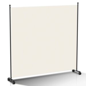 Vigevee Raumteiler auf Rollen, Bürosichtschutz für Büro und Balkon - Beige, 187x181 cm, Freistehend, Sichtschutz für Umk