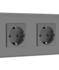 BSEED Doppelsteckdose für Küche, Schlafzimmer und Büro with Verlängerungssteckdosen, 16 A, 250 V, graues Glaspanel, idea
