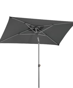 Schneider Sonnenschirm LUMI - höchster UV-Schutz & höhenverstellbar für den Balkon & Terrassenbereich - Anthrazit/Natur