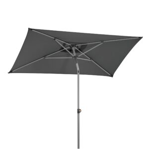 Schneider Sonnenschirm LUMI - höchster UV-Schutz & höhenverstellbar für den Balkon & Terrassenbereich - Anthrazit/Natur